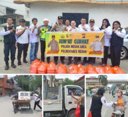 Jum’at Barokah Pokdarkamtibmas Bhayangkara  Resor Medan Laksanakan Bhakti Sosial Bagi 200 Nasi Bungkus