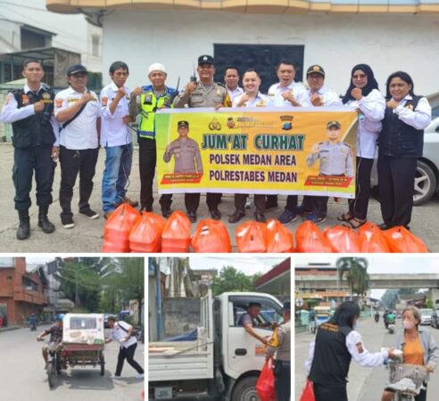 Jum’at Barokah Pokdarkamtibmas Bhayangkara  Resor Medan Laksanakan Bhakti Sosial Bagi 200 Nasi Bungkus