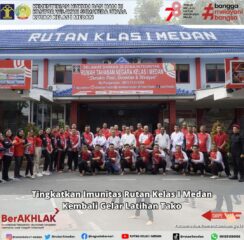 Tingkatkan Stamina, Rutan Kelas I Medan Gelar Latihan Tako Bersama