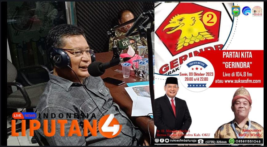 talk-show-live-bersama-radio-sukses-fm-baturaja,-ketua-dpc-partai-gerindra-oku-ajak-masyarakat-ciptakan-pemilu-2024-aman-dan-damai