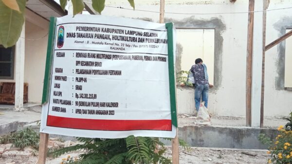 Diduga Ingin Meraup Keuntungan Besar Rehap Gedung Multifungsi BPP Sragi Tak Cantumkan CV Pelaksana