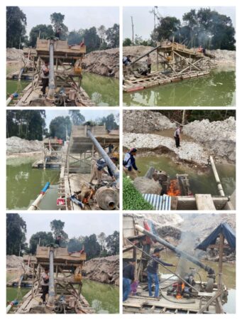 Respon Cepat Polsek Singingi Tertibkan Empat Unit Rakit PETI Di Desa Kebun Lado Kecamatan Singingi Kabupaten Kuansing