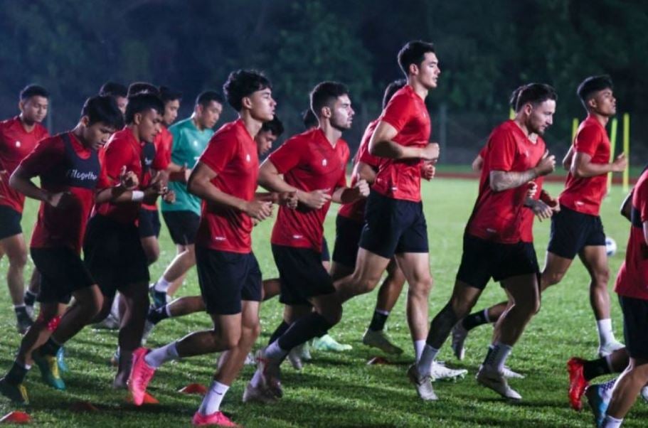 jelang-leg-kedua-lawan-brunei-darussalam,-timnas-indonesia-latihan-matangkan-serangan