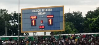 Polrestabes Medan Kawal Pertandingan PSMS Vs Persiraja di Stadion Teladan, Medan, Skor Pertandingan 1- 1