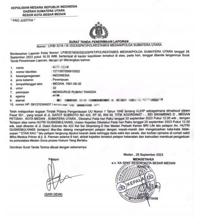 Pimpinan BRI Life Sumut Diduga “Tangan Besi” Menganiaya Staf Hingga Opname !