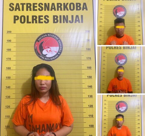 Sat Res Narkoba Polres Binjai, Tangkap 4 Orang Bandar Narkoba Antar Propinsi : Salah Satunya Adalah Wanita