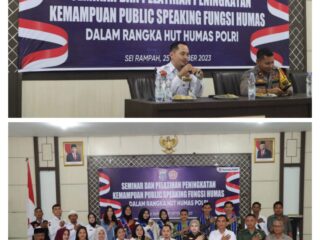 HUT Humas Polri ke-72, Andi Sebagai Narasumber Public Speaking Polres Serdang Bedagai