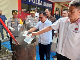 Polda Sumut Musnahkan Barang Bukti Sabu dan Ganja Komitmen Berantas Peredaran Narkoba