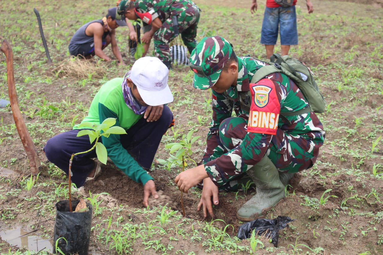 hut-ke-78-kodam-ii/swj,-kodim-0421/ls-gelar-karya-bakti-tni-penanaman-pohon