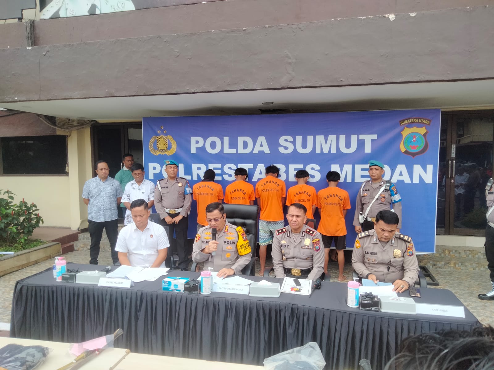 polsek-deli-tua-gulung-komplotan-curanmor-di-medan,-6-pelaku-ditangkap-di-lokasi-berbeda