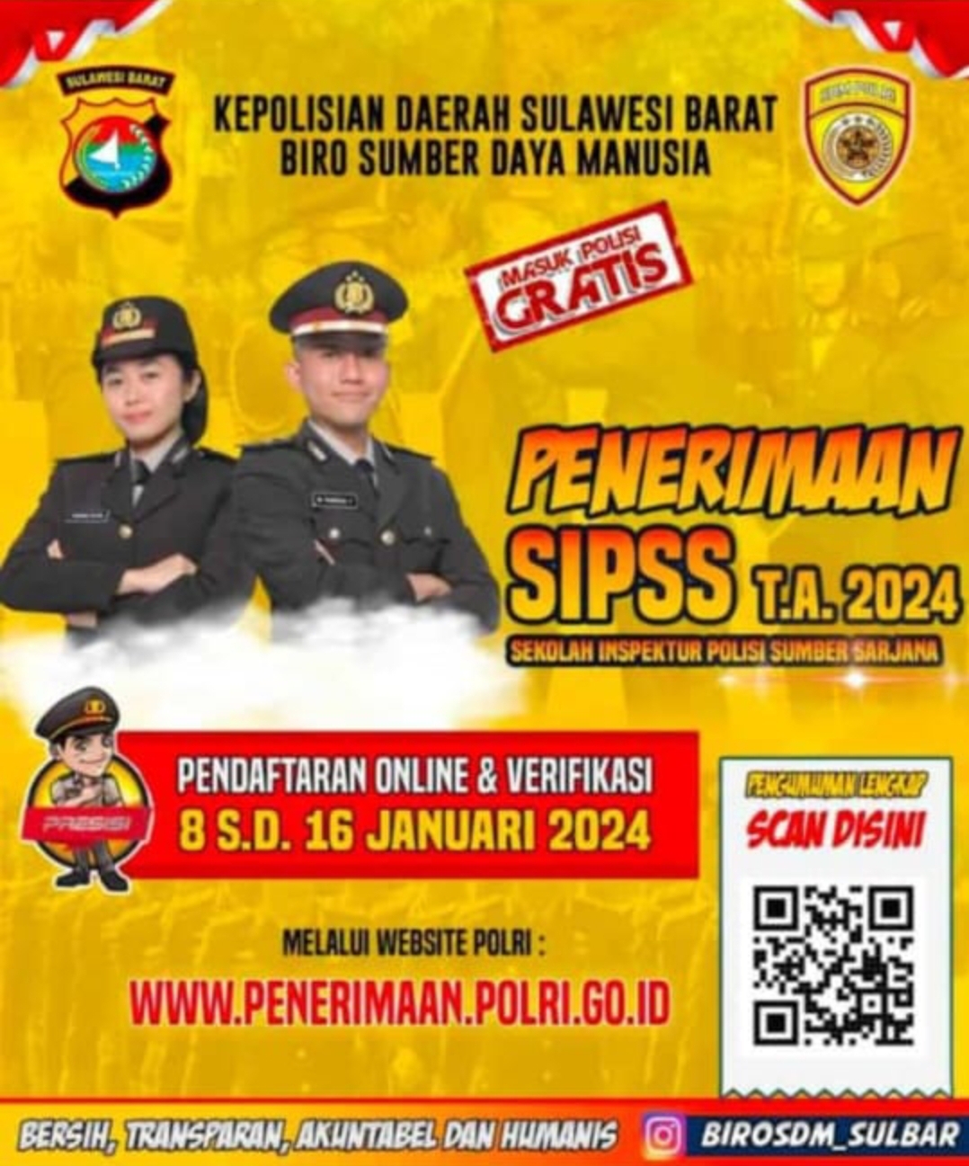 pendaftaran-sipss-kembali-dibuka,-kapolda-ajak-talenta-muda-sulbar-jadi-polisi