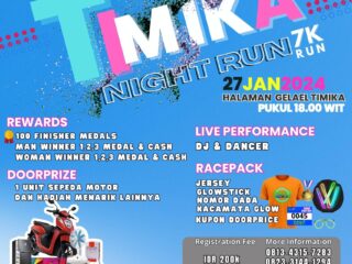 timika-night-run-awali-rangkaian-road-to-mimika-dance-carnival-2024,-panitia-siapkan-doorprise-sepeda-motor