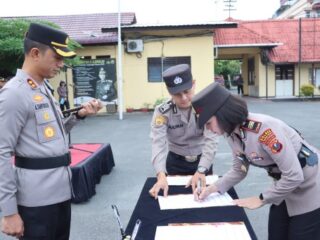 Kapolres AKBP Andreas Tampubolon Pimpin Sertijab Pejabat Utama Polres Tebingtinggi