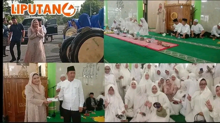 silaturahmi-bersama-majelis-taklim-dan-jamaah-masjid-ash-sulthon-kpr-tgi-sukajadi-baturaja,-hj-samantha-tivani-puteri-h.-herman-deru-berikan-bantuan-uang-kas-masjid