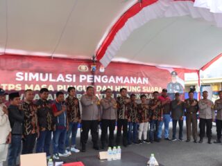 Polres Pamekasan Gelar Simulasi Pengamanan di TPS, Masa Pungut dan Hitung Suara Pilpres 2024