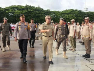 Ribuan Satlinmas-Satpol PP Siap Wujudkan Pemilu Damai-Berkualitas di Makassar