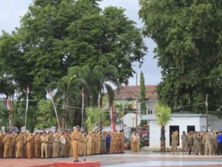 Pimpin Apel Gabungan seluruh OPD, Pj Bupati Takalar minta ASN Tingkatkan Kinerja, Sukseskan Pemilu 2024