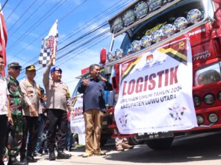 H-1, KAPOLRES LUWU UTARA DAN DIRPOLAIRUD POLDA SULSEL LEPAS DISTRIBUSI LOGISTIK PEMILU UNTUK 2 KECAMATAN TERAKHIR