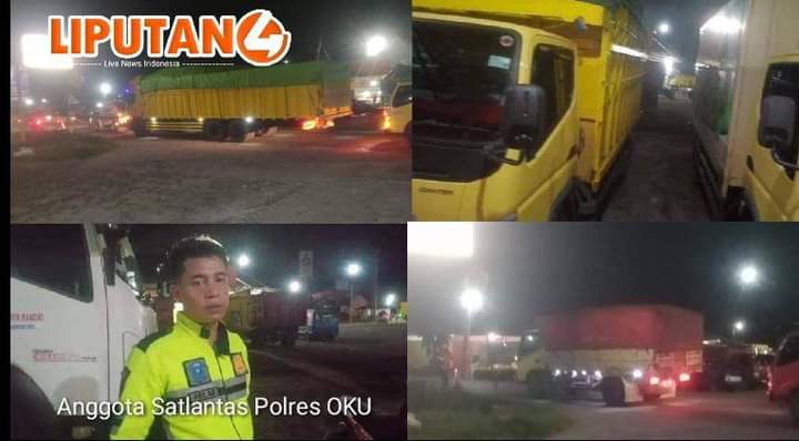 langgar-jam-melintas,-8-truck-armada-batubara-ditilang-satlantas-polres-oku-polda-sumsel