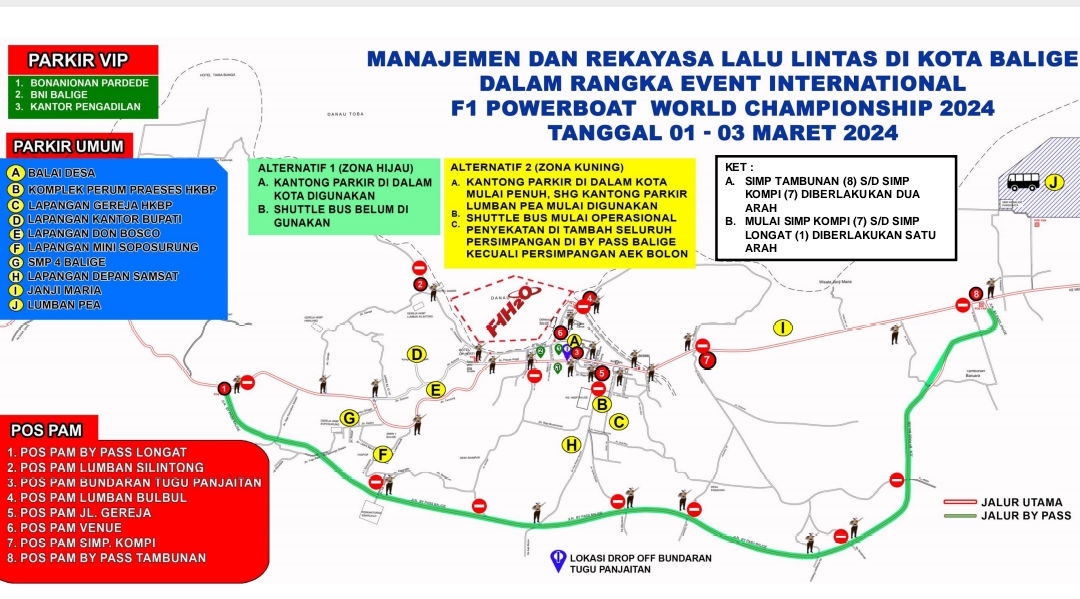 polda-sumut-simulasi-rekayasa-arus-lalu-lintas-kota-balige-jelang-f1-powerboat,-ini-rutenya!