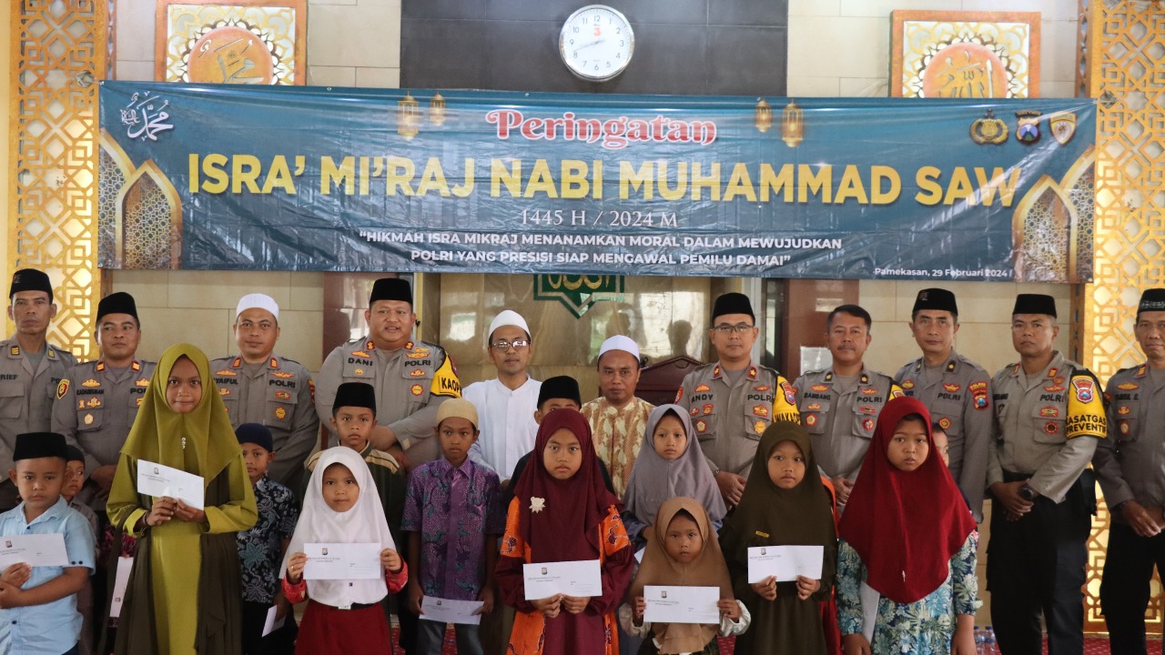 kapolres-pamekasan-gelar-isra-miraj-nabi-muhammad-saw-dan-santuni-anak-yatim