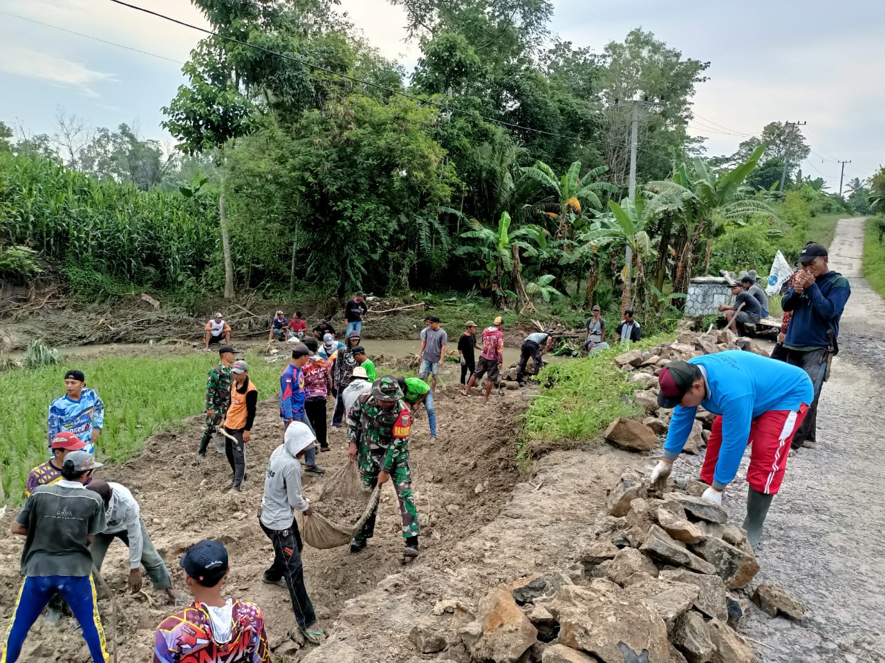 jembatan-hampir-putus-babinsa-koramil-421-08/palas-bersama-warga-lakukan-perbaikan