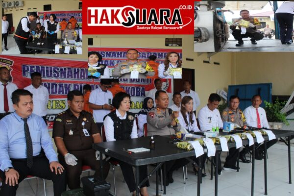 Polres Sergai Bersama P.N Sei Rampah Dan BNN Sergai Musnahkan 6831 Gram Sabu