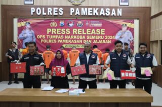 Operasi Tumpas Narkoba Semeru, Polres Pamekasan Mengamankan 8 pengedar dan 1 pengguna Narkoba