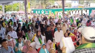 Kukuhkan Tim Pemenangan, Ribuan Warga Kikim Timur Al Out Memenangkan Bursah Widia di Pilkada Lahat