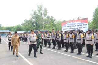 Apel Gelar Pergeseran Pasukan Pengamanan Pilkada, Inilah Penekanan Kapolres Pamekasan Kepada Anggota