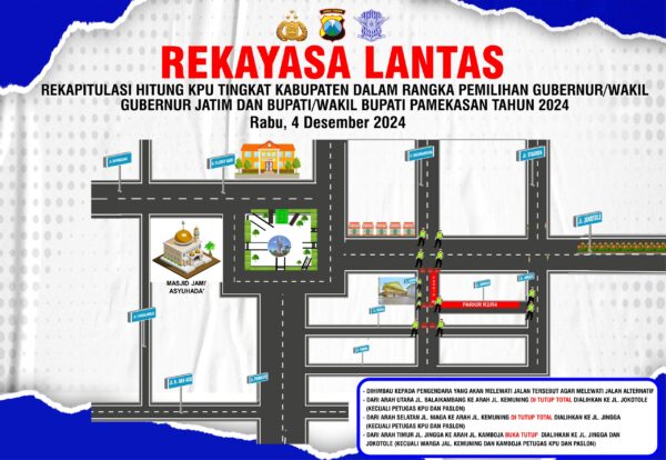 Polres Pamekasan Kerahkan 300 lebih Personel Amankan Rekap Pilkada Dan Terapkan Rekayasa Lantas