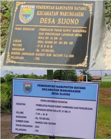 Desa Sijono Kec Warungasem Mendapatkan Bankeu Kab Batang Tahun 2024 Dikerjakan Pada Tahun 2025
