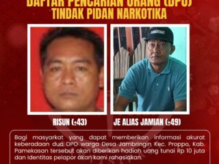Terlibat Jaringan Narkotika, Risun Dan Jamian Warga Proppo Masuk DPO Polres Pamekasan