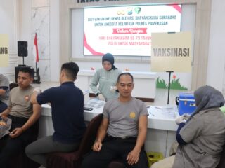 Jelang Hari Bhangkara Ke-79, Polres Pamekasan Gelar Bakti kesehatan Vaksinasi Influenza