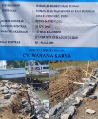 Proyek Normalisasi dan Senderan Sungai Buangan Desa Pucung Kab Pekalongan, Sudah Mulai Dikerjakan