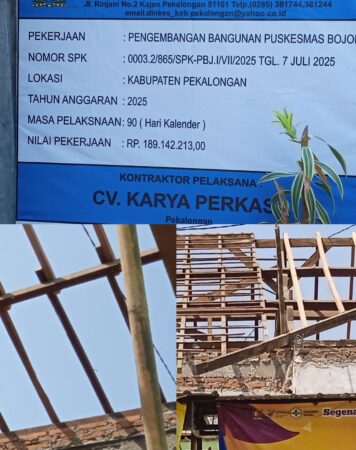 Dinas Kesehatan Kab Pekalongan Berikan Klarifikasi Kaitan Proyek Renovasi Puskesmas Bojong 1. Pengawasan dan Pengecekan Intens Diperlukan