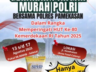 Jelang HUT RI Ke-80, Polres Pamekasan Gelar Giat Gerakan Pangan Murah Polri