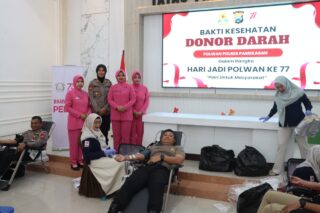 Wujud Kepedulian, Polwan Polres Pamekasan Gelar Donor Darah Jelang Hari Jadi Polwan