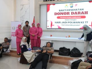 Wujud Kepedulian, Polwan Polres Pamekasan Gelar Donor Darah Jelang Hari Jadi Polwan