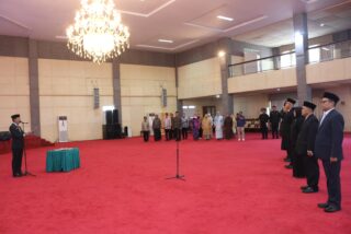 Bupati Tapsel Gus Irawan Pasaribu  Lantik Lima Pejabat Eselon II Di gedung Serba Guna Sarasi  Sipirok