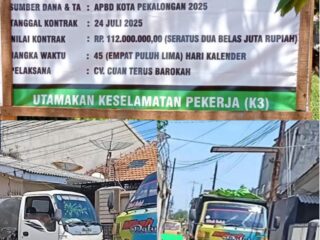Proyek Pengurugkan Lapangan Kandang Panjang Kota Pekalongan Diduga Abaikan Keselamatan Berlalu Lintas dan K3