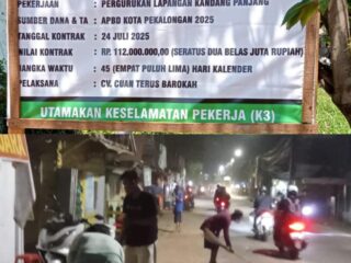 Sorotan Proyek Urugkan Lapangan Kandang Panjang Kota Pekalongan: : CV Cuan Terus Barokah Sebut Sudah Pasang Petugas dan Bersihkan Jalan