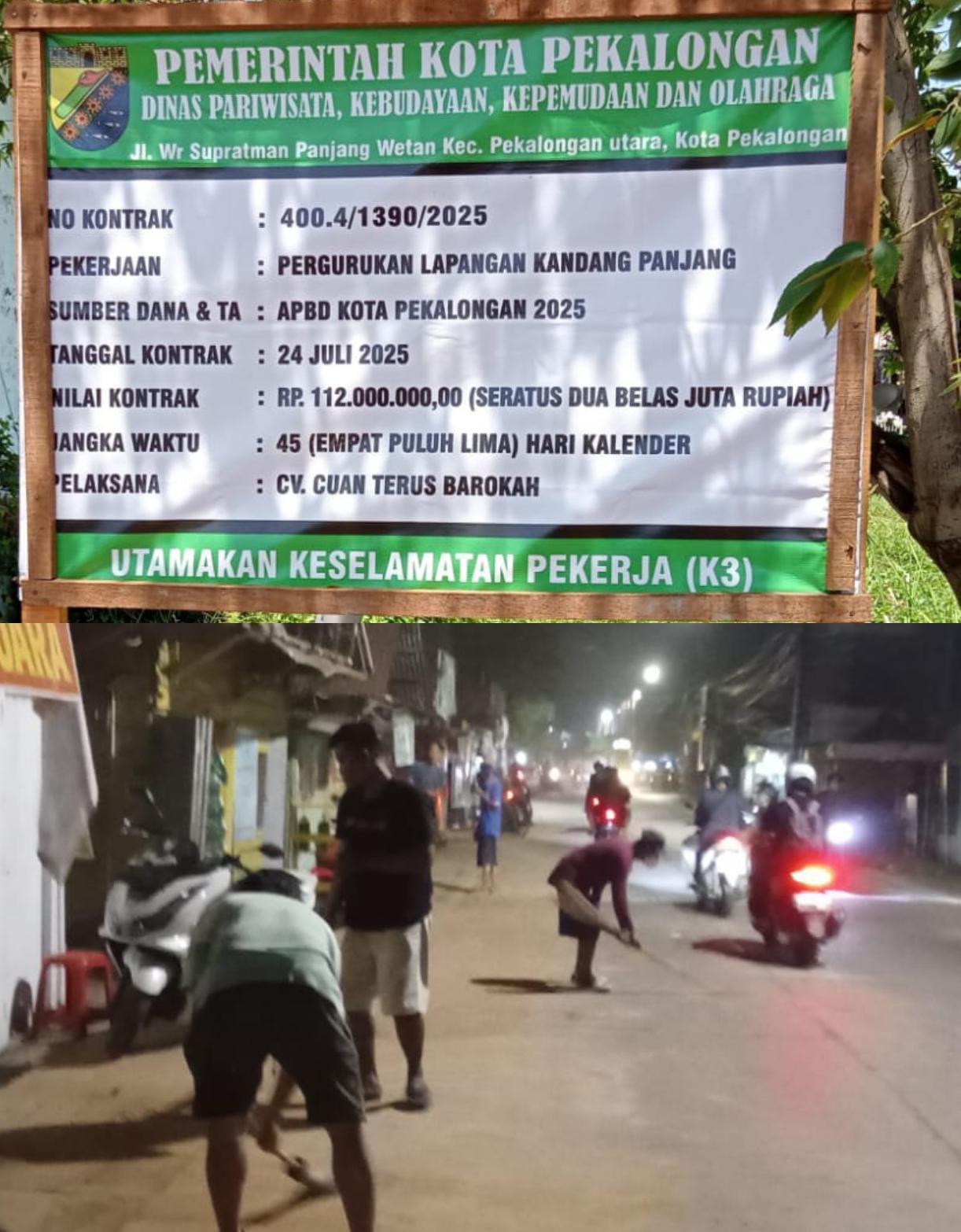 Proyek Urugkan, Lapangan Kandang Panjang, CV Cuan Terus Barokah