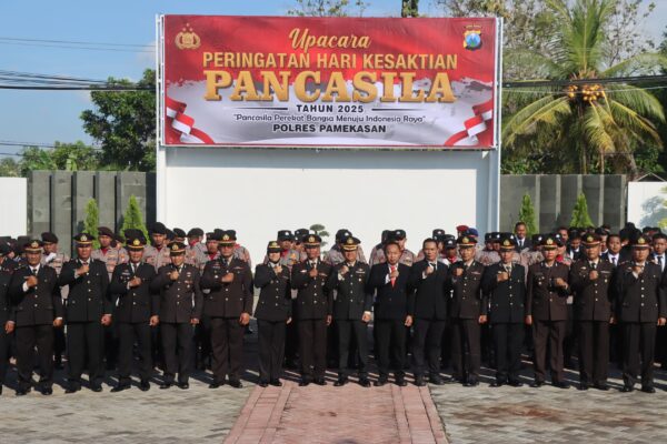 Demi Memupuk Semangat Nasionalisme, Polres Pamekasan Gelar Upacara Hari Kesakitan Pancasila