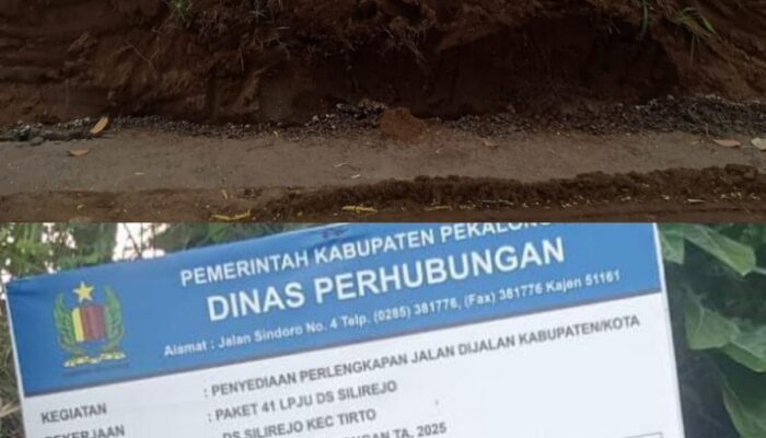 Papan Informasi Proyek PJU Didesa Silirejo Kab Pekalongan Diduga Pembohongan publik