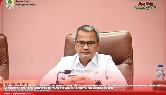Bupati Nias Sampaikan Jawaban Pandangan Fraksi Tentang P-APBD TA 2026